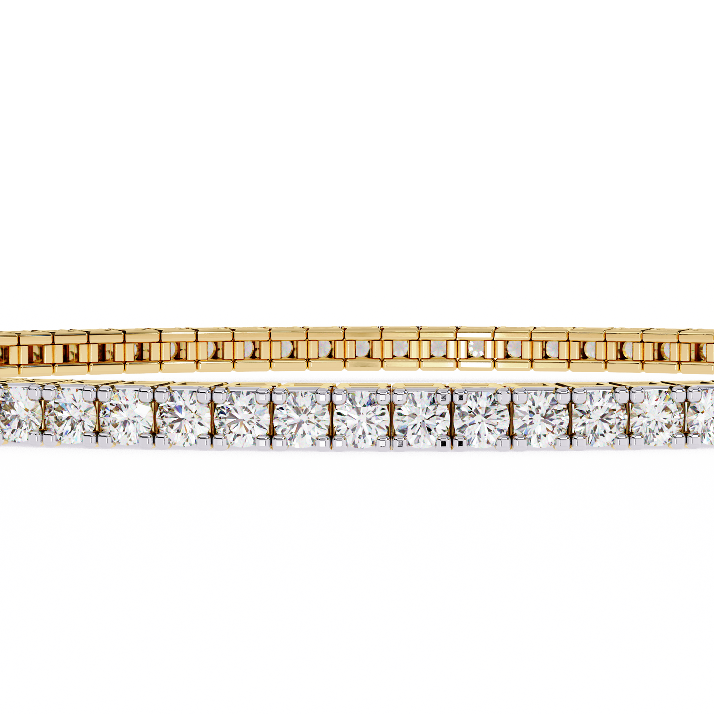 4 Pointer Lab Grown Diamond Tennis Bracelet Yellow Gold
