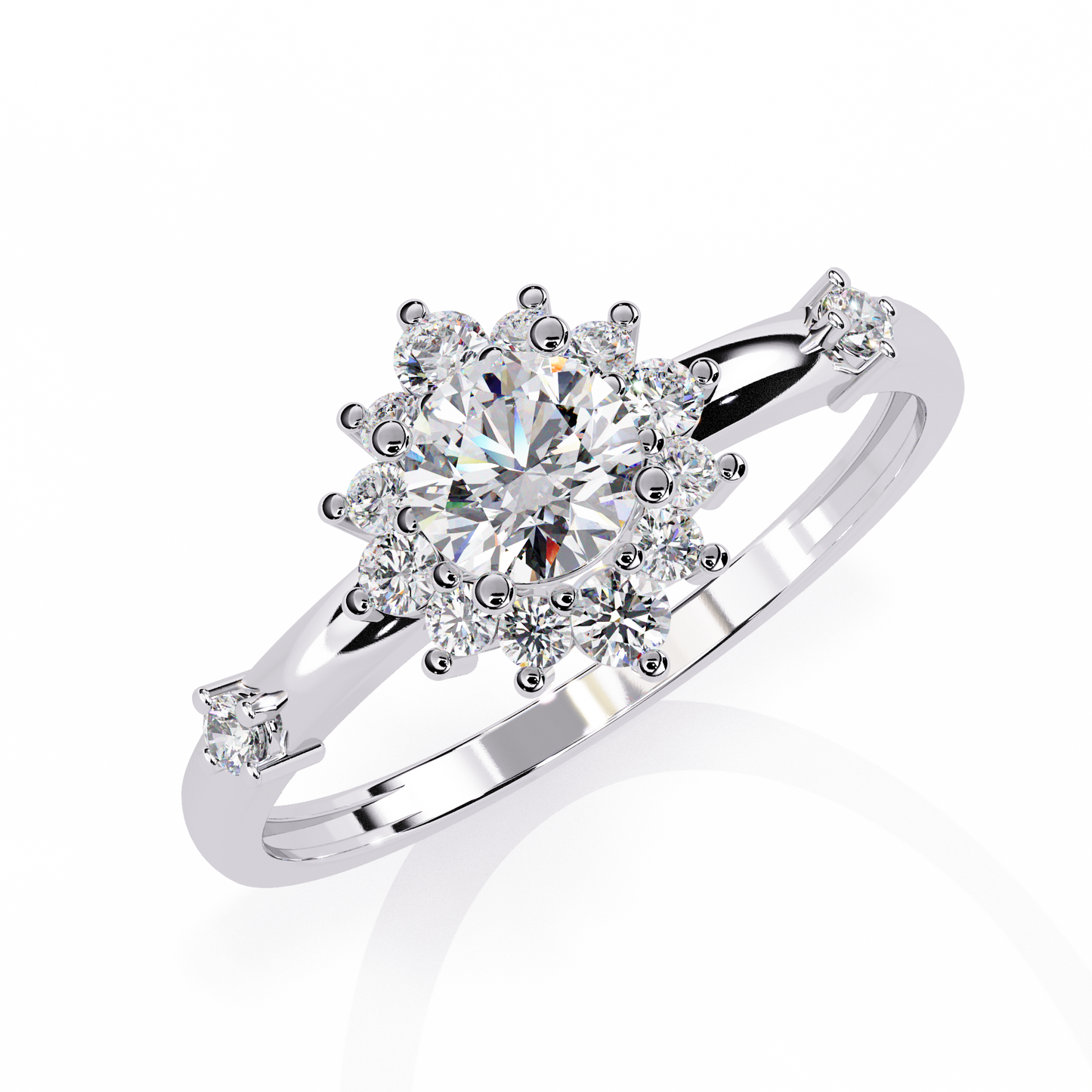 Halo Rings White Gold
