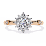 Halo Rings Rose Gold