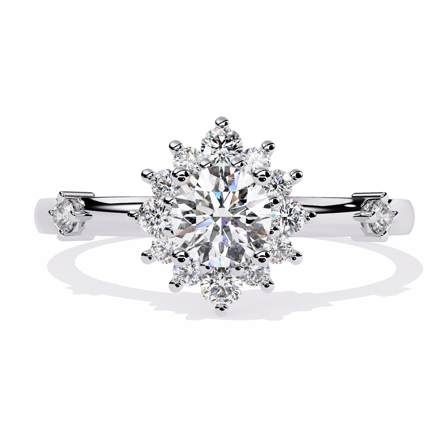 Halo Rings White Gold