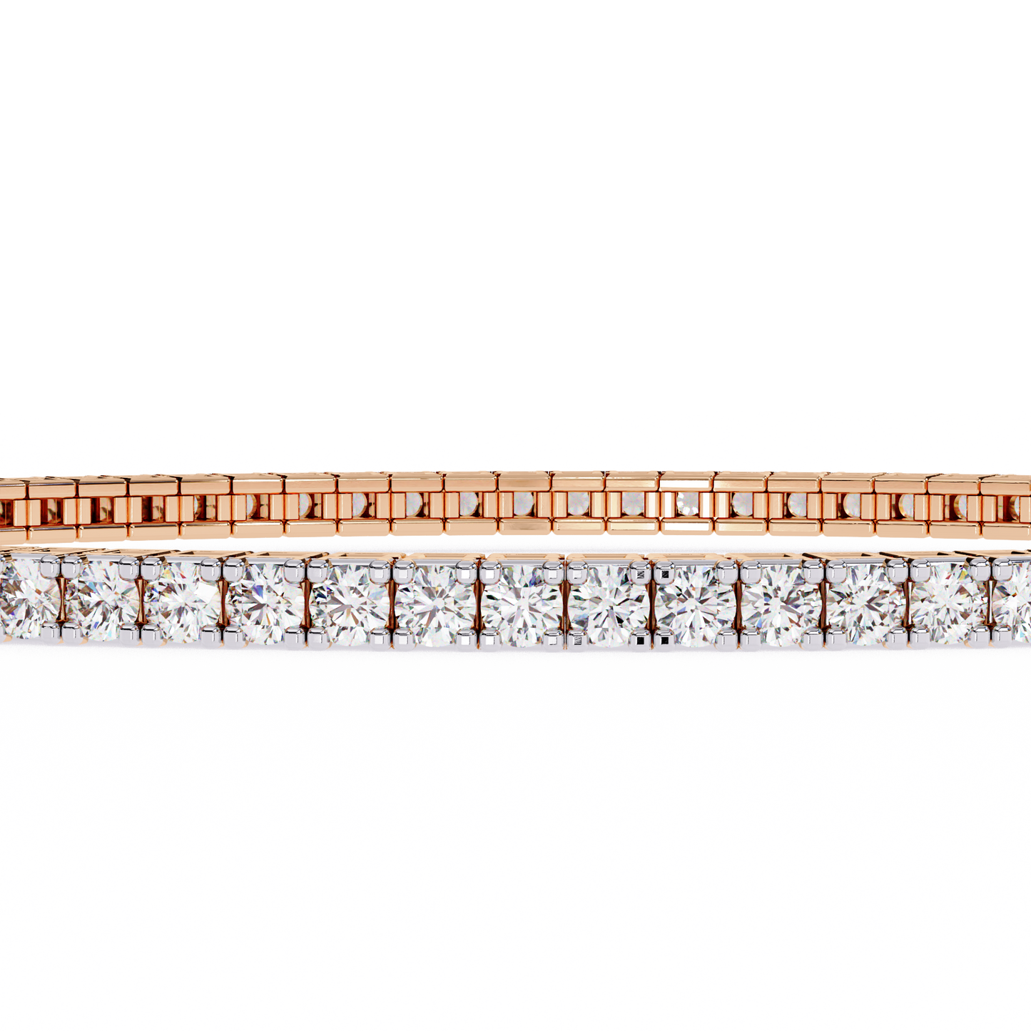 4 Pointer Lab Grown Diamond Tennis Bracelet Rose Gold