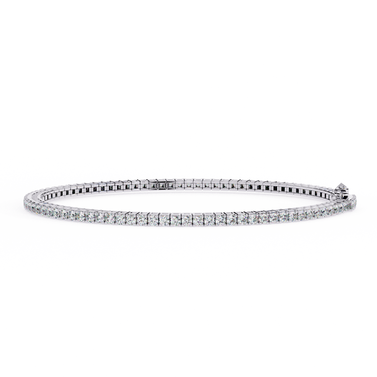 4 Pointer Lab Grown Diamond Tennis Bracelet White Gold