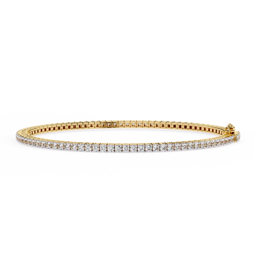 4 Pointer Lab Grown Diamond Tennis Bracelet Yellow Gold