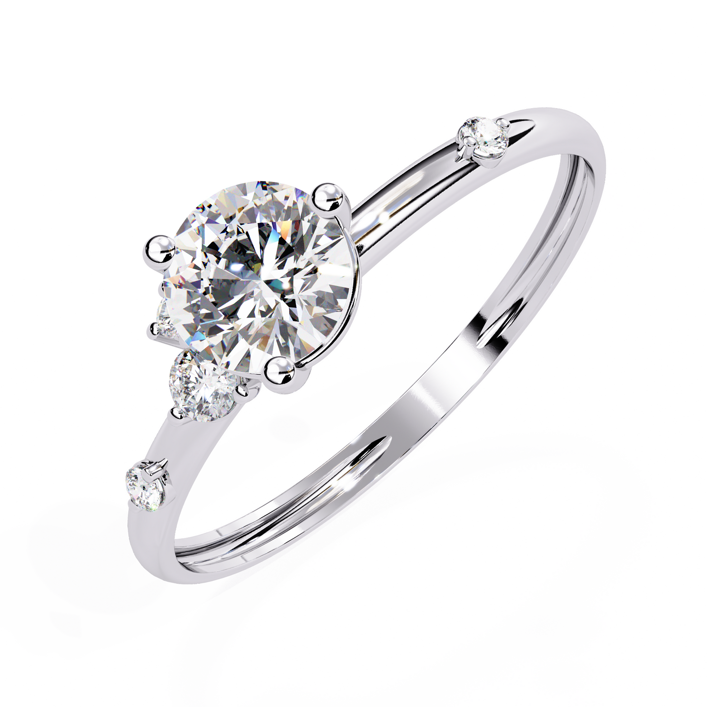 Solitaire Ring White Gold